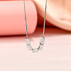 925 Sterling Silver Twist Triangle Pendant Women's Necklaces RF0032-3