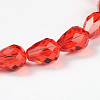 Faceted Drop Imitation Austrian Crystal Glass Bead Strands G-PH0010-06-10x8mm-2
