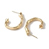 Brass Stud Earring Settings for Half Drilled Beads KK-CBAF05D-01G-2