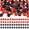 52Pcs 2 Colors Natural Carnelian and Black Onyx(Dyed & Heated) Beads G-SC0003-82-1