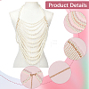 Plastic Imitation Pearl Round Beaded Shoulder Chains AJEW-WH20006-210-5