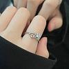 Alloy with Crystal Rhinestone Cuff Open Rings for Women FS-WG2A069-01-4