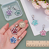 6Pcs 6 Colors Zinc Alloy Glitter Enamel Pendant Decorations AJEW-AR0001-93-3