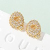 Brass Micro Pave Cubic Zirconia Stud Earrings EJEW-Z091-04G-Q-1