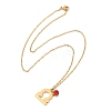 304 Stainless Steel Glass Drill Birth Stone Constellation Pendant Necklaces LS-STAS-D305-08G-G-3