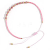 Elegant Natural Gemstone & Glass Seed Round Beads Braided Beaded Bracelets for Women HW1161-2-1