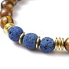 3Pcs 3 Style Natural & Synthetic Mixed Stone Stretch Bracelets Set with Wood Beaded for Women BJEW-JB08356-7