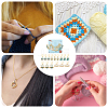 Space Theme Cat Alloy Enamel Pendant Stitch Markers HJEW-AB00519-6
