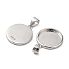 Anti-Tarnish Rhodium Plated 925 Sterling Silver Pendant Cabochon Settings STER-I017-017P-5