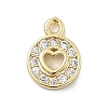 Brass Micro Pave Clear Cubic Zirconia Charms KK-B130-01G-07-1