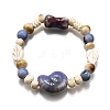 Handmade Porcelain Beads & Synthetic Howlite Beads Stretch Bracelets for Women LS-BJEW-D307-01C-2