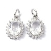 Brass Cubic Zirconia Charms ZIRC-C022-14P-1