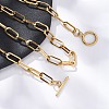 Unisex PVD Vacuum Plating 304 Stainless Steel Paperclip Chain Necklaces NJEW-H215-02G-3