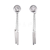 304 Stainless Steel Chain Tassel Earrings EJEW-I248-25-2