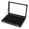 10-Slot MDF Covered with PU Leather Pen Organizer Display Cases with Acrylic Window Lid ODIS-WH0086-232B-02-1