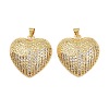 Brass Micro Pave Cubic Zirconia Pendants KK-C132-03H-G-1