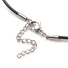 Heart with Evil Eye Lampwork Pendant Necklace with Leather Cord for Women NJEW-JN03924-01-7