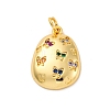 Brass Micro Pave Cubic Zirconia Pendants KK-U033-17G-1