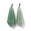 Natural Green Aventurine Pointed Pendants G-I314-02P-24-2
