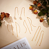 BENECREAT 8Pcs 4 Style Brass Stud Earring Findings KK-BC0011-83-4