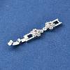 Brass Micro Pave Clear Cubic Zirconia Fold Over Clasps KK-R222-06S-2
