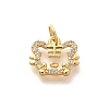 Rack Plating Brass Micro Pave Cubic Zirconia Pendants KK-H508-28G-07-1