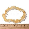 Chips Natural Citrine Beaded Stretch Bracelets X-BJEW-JB01826-08-2