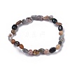 Natural Ocean Jasper Bead Stretch Bracelets X-BJEW-K213-32-2