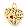 Brass Micro Pave Cubic Zirconia Pendants KK-E015-12G-3