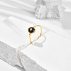 925 Sterling Silver & Clear Cubic Zirconia & Natural Agate Finger Rings FS-WG1BD13-02-2
