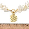 Summer Beach Brass Shell Shaped Pendant Natural Trochid Shell Chip Beaded Necklaces for Women NJEW-JN06107-5
