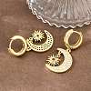Brass Micro Pave Cubic Zirconia Hoop Dangle Earrings KK-CBA8324-05A-G-3