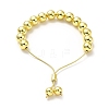 Rack Plating Brass Round Bead Slider Bracelets for Women LS-BJEW-M232-01G-D-2