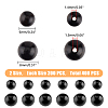 SUPERFINDINGS 400Pcs 2 Styles Undyed Natural Ebony Wood Beads WOOD-FH0001-99-2