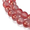 Frosted Transparent Glass Bead Strands GLAA-P065-8mm-06-4