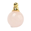 Natural Rose Quartz Perfume Bottle Pendants G-K338-22G-02-1