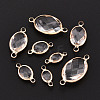 Brass with Glass Links/Connector Charms GLAA-T027-10-2
