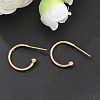 304 Stainless Steel C-shaped Hoop Circle Ball Stud Earrings X-STAS-K204-04G-8