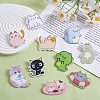 13Pcs 13 Style Dinosaur & Cat & Frog Acrylic Brooch Pin JEWB-SZ0001-83-3