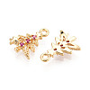 Brass Micro Pave Cubic Zirconia Charms KK-N263-145C-G-2