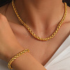 304 Stainless Steel Chain Bracelets & Necklaces Sets FS-WGEEBCF-01-2