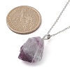 Natural Fluorite Nugget Pendant Necklaces NJEW-JN04507-01-3