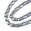 Electroplate Opaque Solid Color Glass Beads Strands X-EGLA-N002-25-A09-3