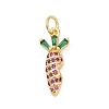 Brass Pave Cubic Zirconia Pendants KK-U062-54G-1