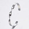 Tarnish Resistant 304 Stainless Steel Cuff Bangles BJEW-I244-26P-1