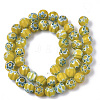 Handmade Millefiori Lampwork Beads Strands X-LAMP-R143-01G-2