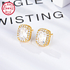 Cubic Zirconia Rectangle Stud Earrings ES5982-4-2