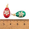 Brass Micro Pave Cubic Zirconia Pendants KK-E112-12G-4