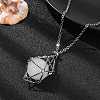 304 Stainless Steel Cable Chain Macrame Pouch Empty Stone Holder for Pendant Necklaces Making NJEW-TA00117-01-5