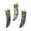 Natural Unakite Horn Pendants STAS-R130-03G-02-1